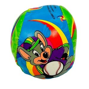 Chuck E Cheese Soft Plush Ball Baseball Softball Toy Prize 2007 4”